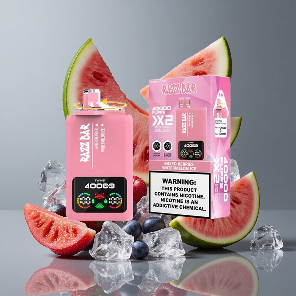 Bärblandning_Watermelon Is Razz Bar 40000 Puffs vape wholesale Sweden Med Kraftskärmsdisplay & Typ-C-port