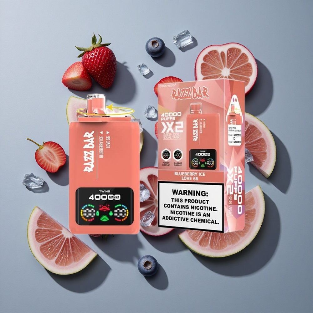 Blåbär Is_Love 66 Razz Bar 40000 Puffs vape wholesale Sverige Kraftskärmsdisplay
