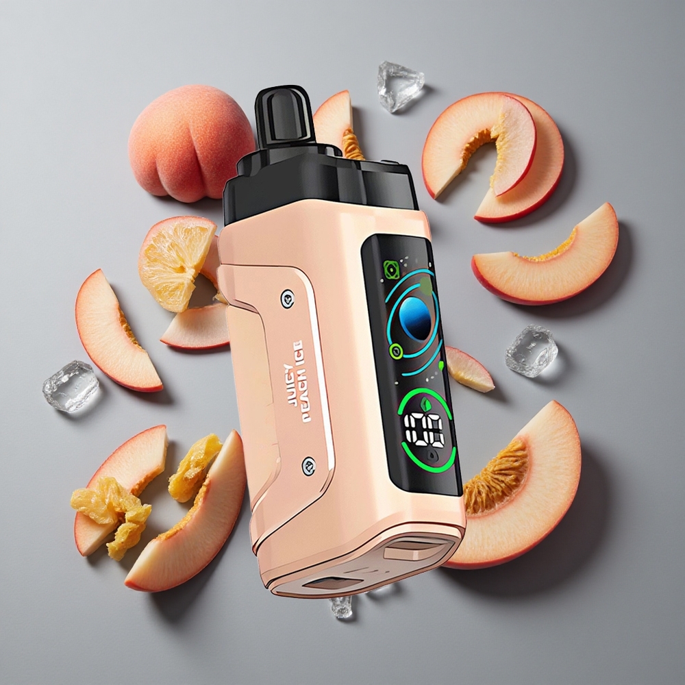 Saftig Persika Is & Razz Bar 45000 Puffs vape wholesale Sweden Typ-C laddningsbar Justerbar Luftflöde