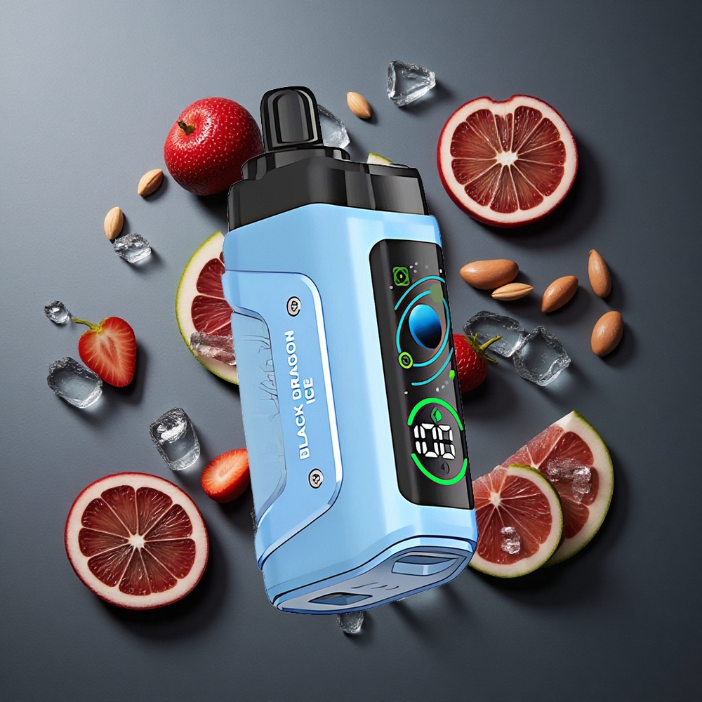 Svart Drak Is & Hallon Razz Bar 45000 Puffs vape wholesale Sweden Justerbar Luftflöde Typ-C