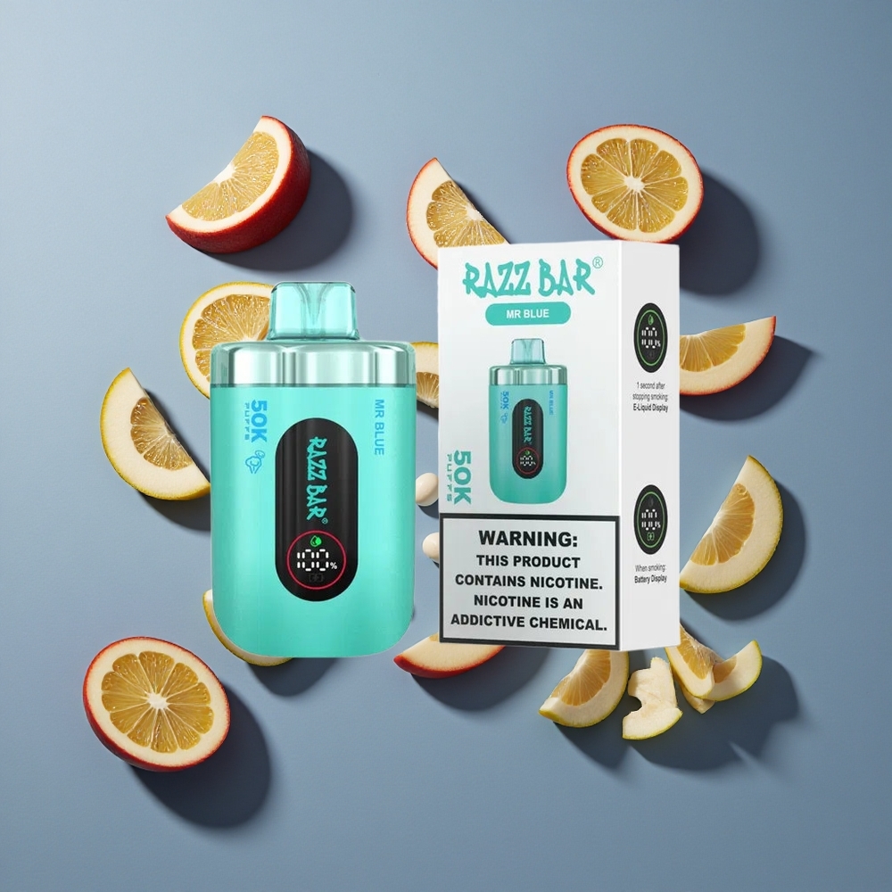 Blåbär & Hallon Razz Bar 50 000 Puffs vape wholesale Sweden Typ-C & 650mAh