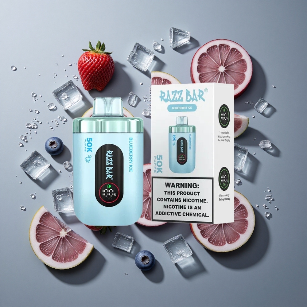 Blåbär Is Razz Bar 50K Puffs Engångsvape vape wholesale Sweden Typ-C & 650mAh