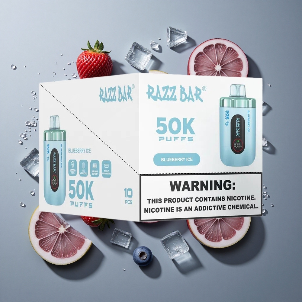 Blåbär Is Razz Bar 50K Puffs Engångsvape vape wholesale Sweden Typ-C & 650mAh