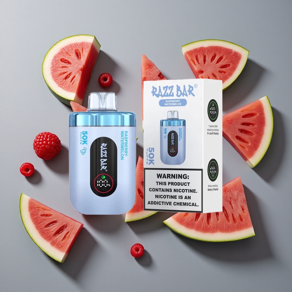 Hallon Vattenmelon Razz Bar 50K Puffs vape wholesale Sweden Typ-C Laddbar