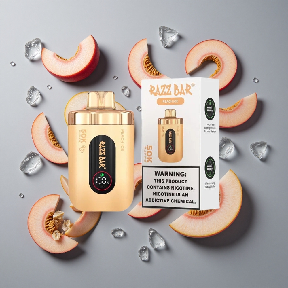 Persikois & Hallon Razz Bar 50K Puffs vape wholesale Sweden Typ-C Laddbar