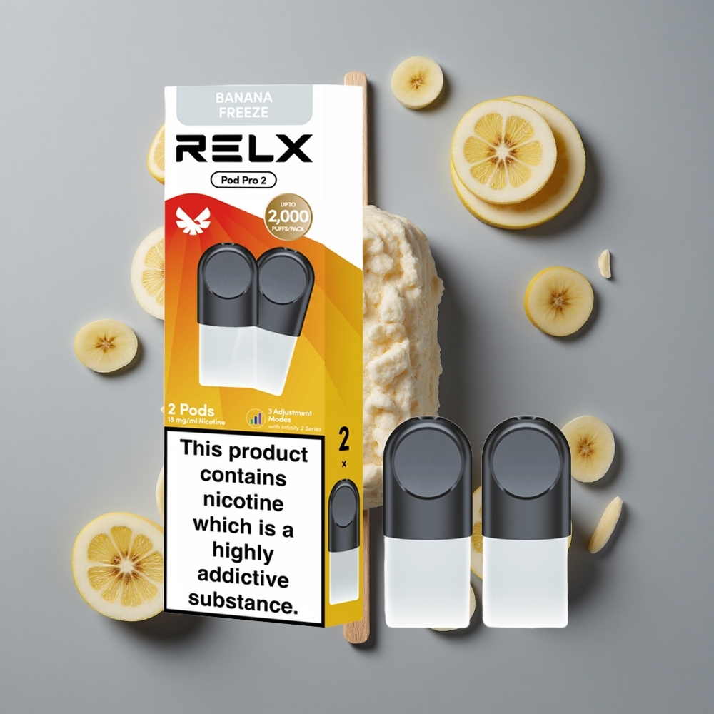 Dessert-Banana Fryst RELX Pod Pro 2 600 Puffs vape wholesale Sweden Nikotinhalt:1.8%