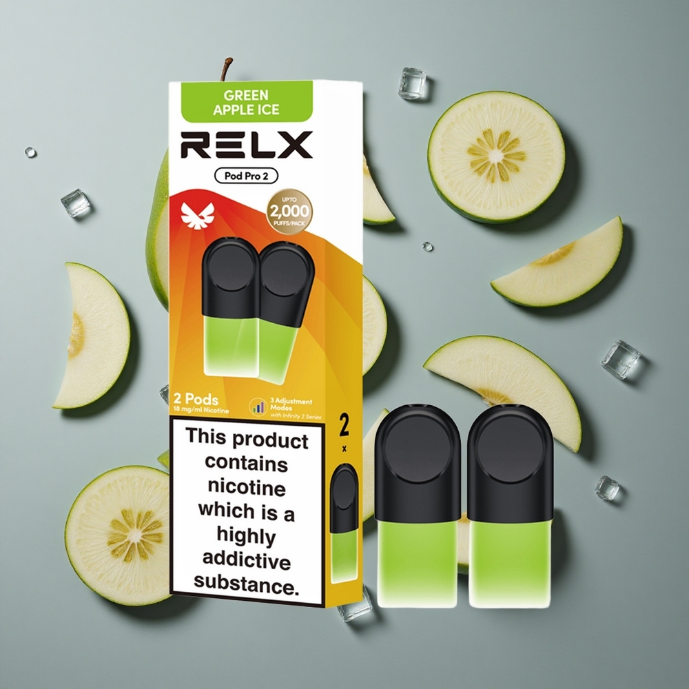 Grönt Äpple Is RELX Pod Pro 2 600 Puffs vape wholesale Sweden 1,9ml