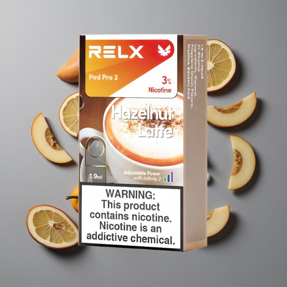 Hasselnötslatte RELX Pod Pro 2 600 Puffs vape wholesale Sweden Nikotinhalt:3% Kapacitet:1.9ml