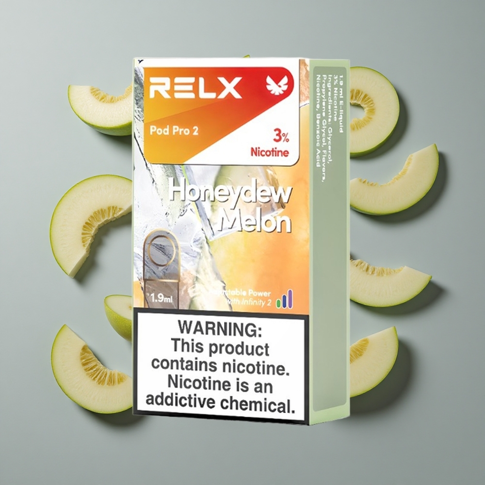 Honungsmelon RELX Pod Pro 2 600 Puffs vape wholesale Sweden Nikotinhalt:3% Kapacitet:1.9ml