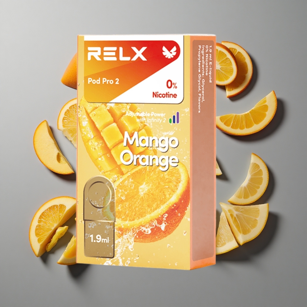 Mango Apelsin RELX Pod Pro 2 600 Puffs vape wholesale Sweden Nikotinfri 1.9ml