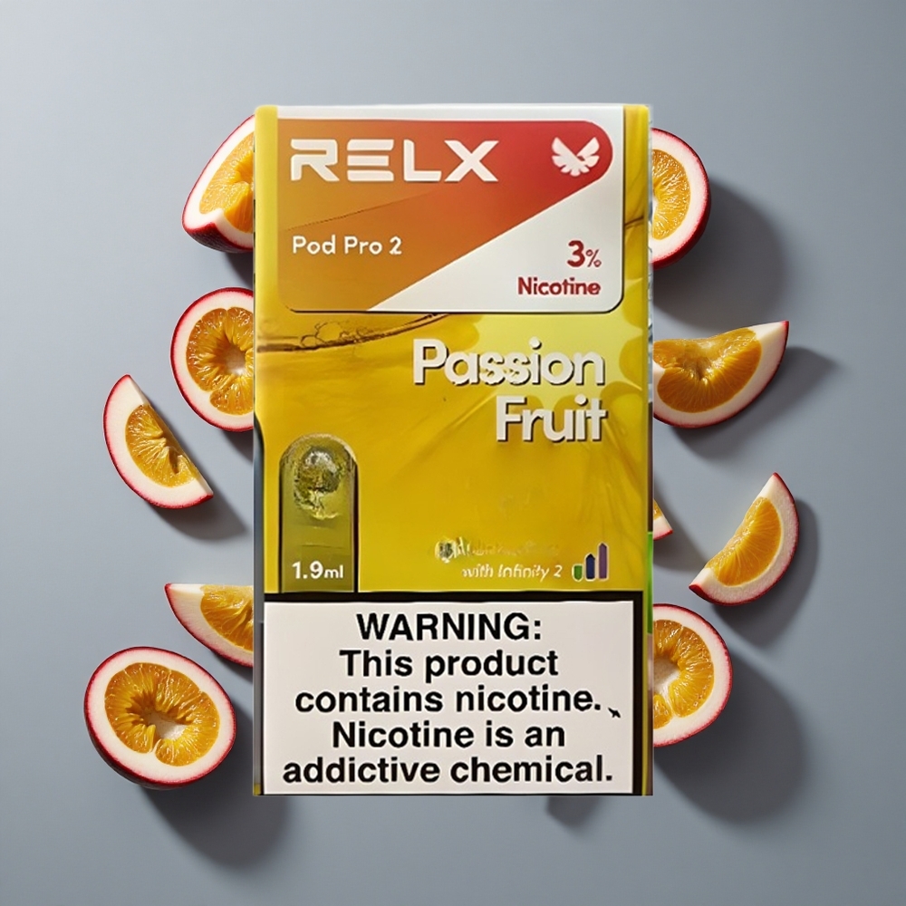Passionsfrukt RELX Pod Pro 2 600 Puffs vape wholesale Sweden Nikotinhalt: 3%