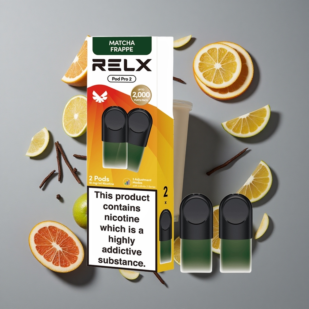 Te-Matcha Frappé RELX Pod Pro 2 600 Puffs vape wholesale Sweden 1,9ml Eco/Smooth/Boost